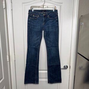 Banana Republic Dark Wash Low Rise Bootcut Jeans – Size 28/6L – 34” Inseam